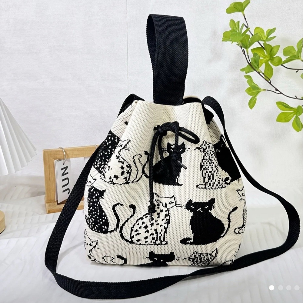 Japanese Style Anime Cat Handbag Drawstring Sakura Purse‎ Kawaii Bag New